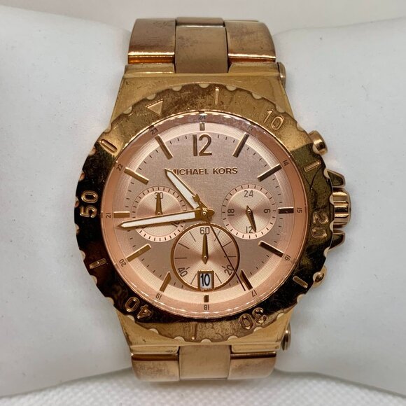 Michael Kors MK-5314 unisex watch heavy date multifunction Stainless running - Picture 1 of 9
